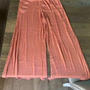 Zara Coral Wide Leg Pants